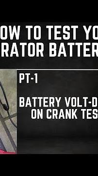 How to test your generator battery Pt1 - Volt-drop on crank test