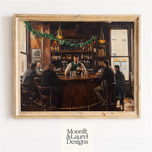 Printable St. Patrick's Day Irish Pub Scene - Cozy Rustic Bar Decor, Warm Vintage Atmosphere, Festive Wooded Interior, Digital Download - Etsy