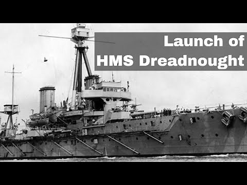 10th February 1906: Launch of HMS Dreadnought, a battleship that made all other ships obsolete