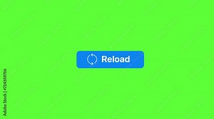 4K motion graphics animation of reload button on chroma key green screen background.