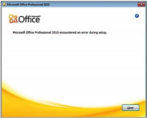 How to resolve "Microsoft Office 2010 Professional encountered an error during setup"