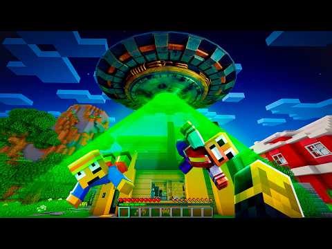 Aliens appear in the city of Platanovilla in Minecraft 😱