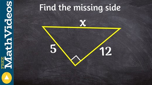 Apply a Pythagorean triple to solve for the missing side of a triangle Ex 1