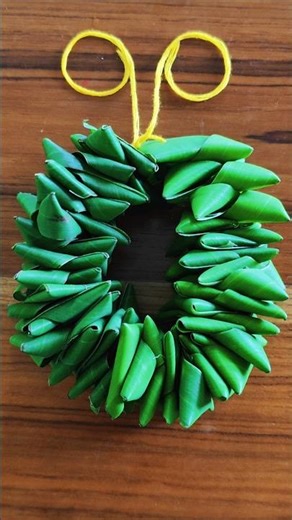 Easy Banana Leaf Garland Making | Traditional/Natural Decor #viral #puja#banana #leaves #diy #shorts
