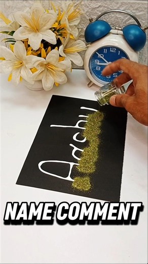 Trending Glitter Nameart is HERE😍🥰#art #drawing #craft #diy #ytshorts #ytviral #viralvideo #yt