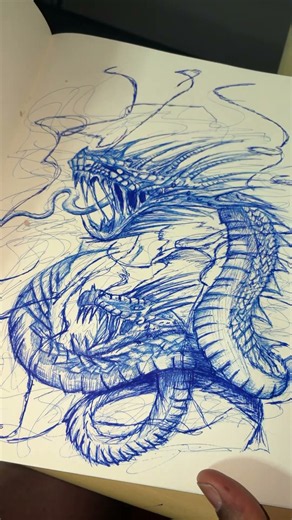 How to draw a dragon #art #sketchful #chaotoart #pendrawing