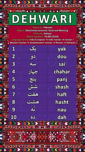 Rare languages: Dehwari numbers #endangeredlanguages #dehwari #pakistan