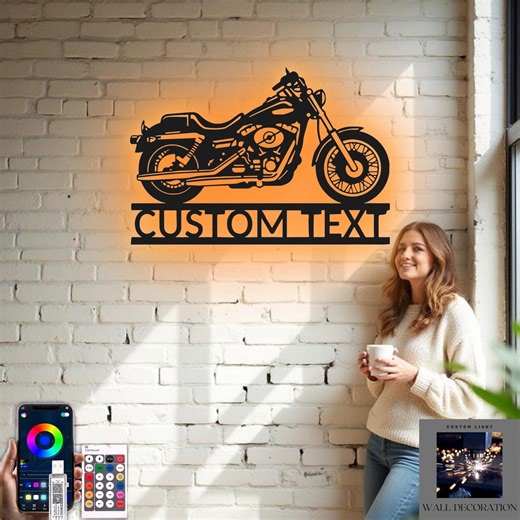 Custom Bike Metal Wall Art – RGB LED Garage Decor, Personalized Mountain Biking Sign - Etsy