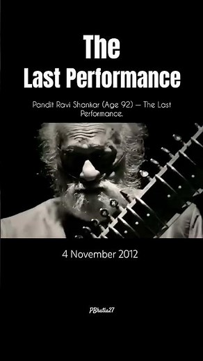 The Final Raga | Ravi Shankar’s Last Stage Moment #ravishankar #sitar #indianclassicalmusic #shorts