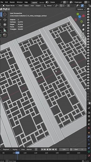 New China Ornaments modeling in Blender