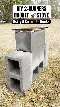 DIY 2-Burner Rocket Stove From 5 Blocks and Cooking Gyro Burger