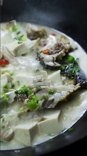 Chinese Food Cooking recieps, fish head tofu soup