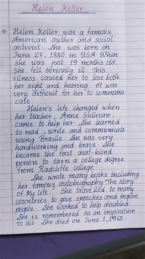 Helen keller biography in English Easy and simple essay #helenkeller #biography #helenkeller #essay