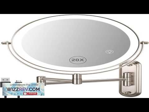 Wall Mounted Makeup Mirror 1X 20X Magnifying Mirror with 8.5" Double Sided