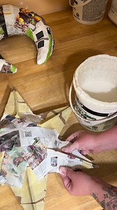 prepping the structures for my summer solstice drop! ☀️💛✨ #papermache #papercrafts #cardboard #celestial #fyp
