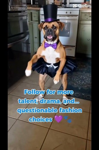 POV: Boxer Dog Dances on Broadway 🎩😂 | Funny AI Filter Transformation