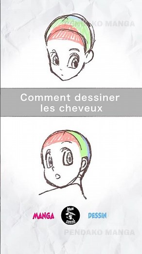 ☀️Comment dessiner les cheveux #manga #dessin #shorts