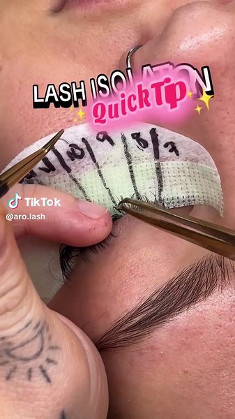 One of my top tips for easy lash isolation ✨ Once you have found your lash you wish to isolate, always ensure your isolation tweezers are in the direction that the natural lash is growing out of the eye as you can see in this video! This ensures your tweezers can move all the other lashes out of the way by opening as wide as they can and that they don’t get in your way when applying your lash extensions 🫶🏽 🤫 curved isolation tweezers are the best! #lashtutorial #lashtechtips #beginnerlashtech