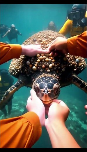Divers Rescue Sea Turtle Covered in Barnacles | Heartwarming Ocean Animal Rescue