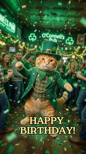 Happy St Patrick's birthday cat party! #irish