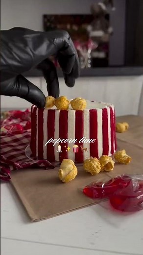 Popcorn Cake 🍿✨ | Unique Cake Decorating Idea for Movie Lovers #cakedecorating