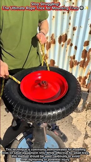 Stop Struggling! The Ultimate Rope Trick for Mounting Tires 🛞✨