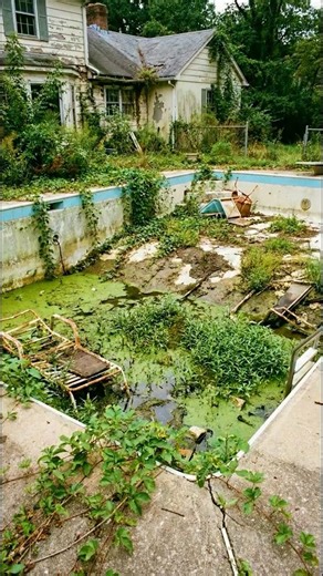 Extreme cleaning of an abandoned swimming pool👏😯👌