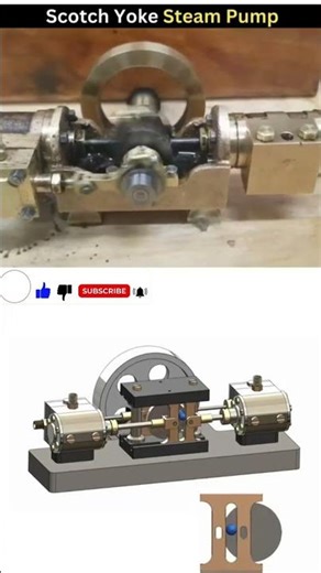 How a Scotch Yoke Steam Pump Works 🚂​Scotch Yoke Mechanism: Converting Rotary to Linear Motion