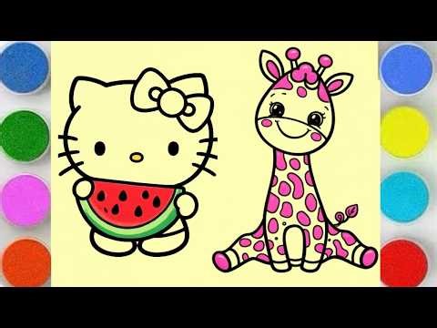 Sand Painting | Satisfying Hello Kitty & Cute Giraffe Art for Kids 🦒