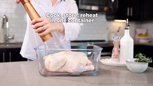 Razab 6500ml / 220 Oz / 28 Cups Extra Large Glass Food Storage Containers with Lids - Leakproof Glass Meal Prep Containers with Locking Lids for Roasting & Storing Leftover - Microwave & Oven Safe