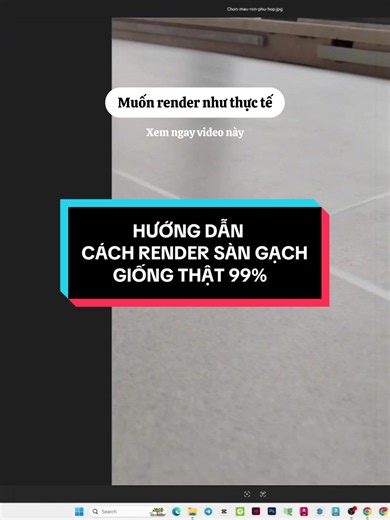 CÁCH RENDER SÀN GẠCH GIỐNG THẬT 99% (Phần mềm render nào cũng vậy) #interiordesign #thietkenoithat #vraysketchup #vray #designandbuild