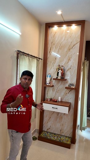 “Beautiful Prayer Unit Setup in Living Hall 🔆” Upvc profile | “அழகிய பிரேயர் யூனிட் – லிவிங் ஹால் இன்ஸ்டாலேஷன் Redme Interio ✅ 95007 48804 99524 30242 95665 53450 ###interiordesign #interiordesign #redmeinterio #homedecor #livingroom #homerenovation #poojaunitdesign | Redme Interior Designers