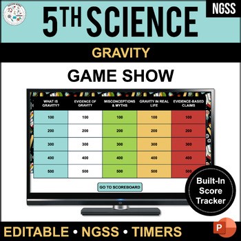 Gravity Activity Jeopardy - Style Review Game Science Test Prep Forces 5th