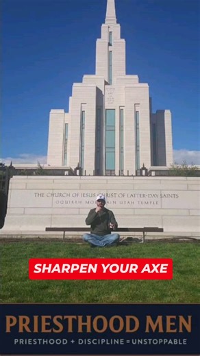 If the axe is dull… more strength must be exerted.” (Eccl. 10:10) 🪓 Sharpen your soul with Christ. Let’s Go Twain. Matthew 5:41 #JesusChrist #Christian #BibleVerse #Faith #PriesthoodMen | Priesthood Men