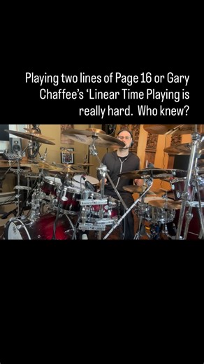 Playing two lines of Page 16 or Gary Chaffee’s ‘Linear Time Playing is really hard. Who knew? #linear #lineardrumming #musician #music #dual #lines #drummer #drumming #drumstagram #drummer #braintumorawareness #braintumorsurvivor #drumbook | Alex Cohen