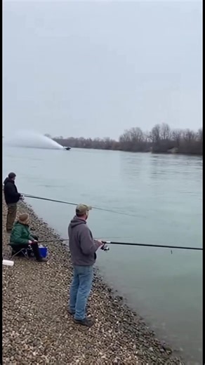 Fighter Jet Flyby Creates Huge Wave at River