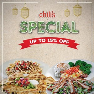 Have the break you deserve. Jom berbuka with Chili’s Special with up to 15% Off. Find out more https://bit.ly/2POnbgh. | Chili's Malaysia
