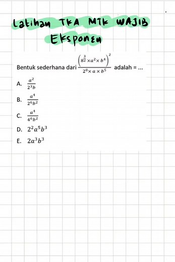 Soal TKA Matematika Wajib Eksponen Kelas 12