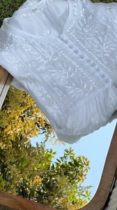 99K views · 854 reactions | CHINON MUSLIN CHIKANKARI KURTA . Tunic style kurta on buttery chinon muslin with neat resham Chikankari for everyday comfort and exquisite style for upcoming colourful festive. . PRODUCT SKU:89000942 . Kurta- READY TO WEAR . . . . . . . . . . . . #samanchikan #samanemporio #chikankari #chikankurta #kurtastyle #tunic #chikankarikurta #silkkurti #tunicstyle #chikanwork #thechikancollective #holi #kurta | Saman | Facebook