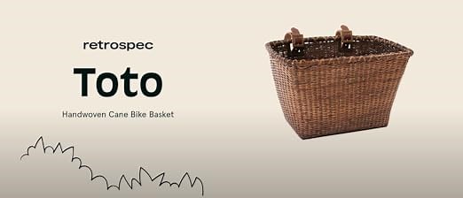 Retrospec Bicycles Cane Woven Rectangular \"Toto\" Basket