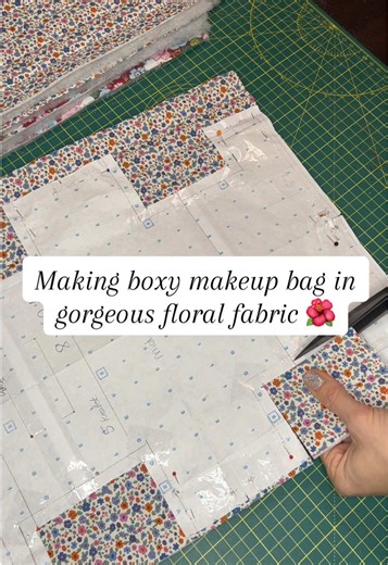 Making a Boxy Makeup Bag with Floral Fabric