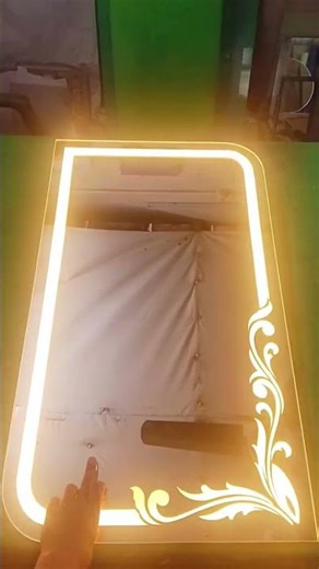 LED Touch sensor mirror#interiordesign #transformation #handstanpushup