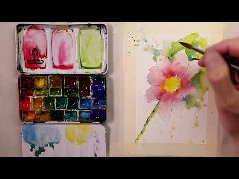Loose Looking Pink Flowers in Watercolors with Chris Petri