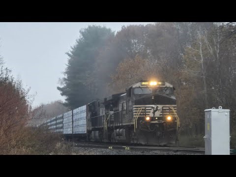 NS K30 WITH NS 4268 & 9822 runs south through Afton NY at CP 587 on 10/29/25