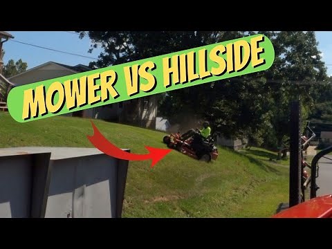 Mowing hillside with zero turn the proper way