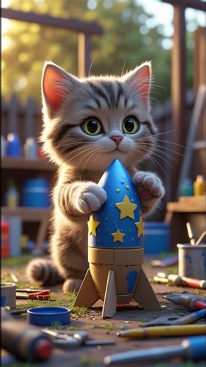 THE KITTEN BECAME A SPACEMAN #meow #cute #shortvideo #shorts