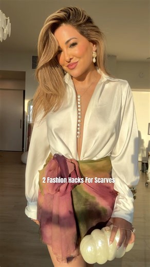2 Fashion Hacks For Scarves ✨ #ootd #fashion #grwm #fashionstyle #beauty #outfit #shorts #style