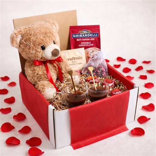 Gift Box With Mug and Teddy Bear Paper Gift Packaging Set, Valentine’s Day - Etsy