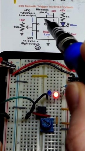 Reset Pin 4 Schmitt Trigger Inverter 555 Timer Circuit #electroniccomponent #555timer #reset