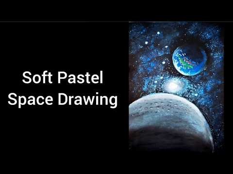 🌌 My First Soft Pastel Space Drawing | Galaxy & Planet Art Tutorial ✨ | Beginner Friendly